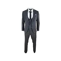 costume laine mélangée homme 3 pièces gris gilet veston croisé style british gentleman tweed classique