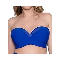 curvy kate sheer class bandeau bikini haut, bleu cobalt, 85h femme