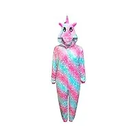 licorne onesie pyjama femme dors bien doux cadeaux pour les dames combinaison animal adulte habillage costume (l, licorne - étoiles vertes roses)