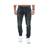 redbridge jeans pour homme pantalon denim slim fit distressed faded shiny noir w33 l32