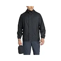 33,000ft veste de pluie pliable avec capuche rangeable, légère et imperméable, coupe-vent, pour activité en plein air, pour homme, noir, x-large