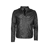 mustang veste en cuir pour homme au look vintage garry, vintage noir, m