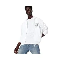 armani exchange icon logo zip-up hoodie sweatshirt sweat à capuche, white, m pour des hommes