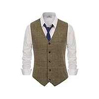 gilet costume hommes sans manche tweed chevrons carreaux elegante grande taille vest 3xl couleur 6#
