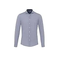 pure 4029-21750 functional hemd langarm chemise, druck mittelblau, 45 homme