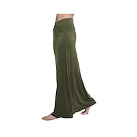 urban goco jupe yoga de femmes Élastique en forme de cocon À taille haute longue maxi jupe de large ouverture (m, armée verte)