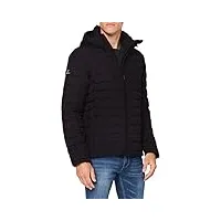 superdry hooded fuji jacket veste matelassée, noir, xl homme