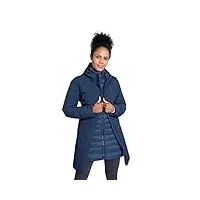 mountain warehouse alaskan veste longue 3 en 1 pour femme - manteau de pluie chaud et imperméable doublure polaire amovible, veste d’hiver waterpoof - sport, randonnée bleu marine 36