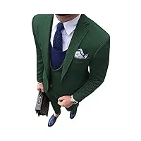 costume 3 pièces formel en tweed pour homme coupe ajustée - vert - m