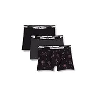 urban classics boxer shorts 3-pack sous-vêtement, charcoal/funky aop/black, xl (lot de 3) homme