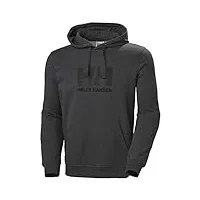 helly hansen hh logo hoodie sweat à capuche homme, gris (ebony melange), xl