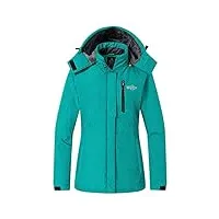 wantdo femme blouson de ski imperméable hiver veste de pluie voyage veste polaire randonnée manteau hiver chaud veste de snowboard montagne bleu m