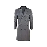 truclothing.com manteau 3/4 homme veston croisé pardessus style crombie effet laine british gentleman