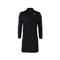 truclothing.com manteau 3/4 homme veston croisé pardessus style crombie effet laine british gentleman
