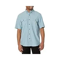 carhartt t- shirt à manches courtes avec coupe originale chemise longue à bouton d'utilité professionnelle, chambray bleu, xxxl homme