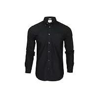 ben sherman - chemise décontractée - col boutonné - manches longues - homme (noir (embroidered pocket logo)) m