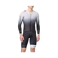 castelli body paint 4.x speed suit ls short pour hommes, silver gray/black, m