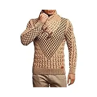 leif nelson pull en tricot pour homme avec col châle - pull d'hiver de qualité supérieure - coupe droite - idéal pour les looks décontractés et professionnels - disponible dans de nombreuses tailles