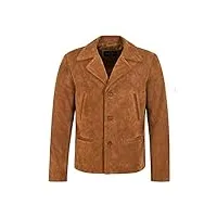veste en daim des années 70 pour hommes blazer à col classique veste en cuir véritable vintage 4162 (m)