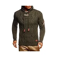 leif nelson pull en tricot à capuche pour homme - pull d'hiver de qualité supérieure - coupe droite - idéal pour les looks décontractés et professionnels - disponible dans de nombreuses tailles et