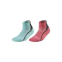 mizuno act train mid 2p chaussettes mixte, vert/rouge (ice green/high risk red), s