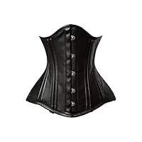 luvsecretlingerie femme gothique 26 double os en acier sous-buste minceur authentique cuir corsets et bustiers #8499
