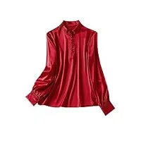 hangerfeng chemises habillées quotidiennes soie brodé Élément chinois collier de robe tangh2077m