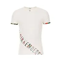 bikkembergs t-shirt manche courte col rond homme olympic print article vbkt04843, 0020 bianco - white, m