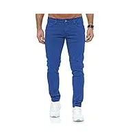 pantalon homme jeans colored denim coton slim fit blue w32-l30