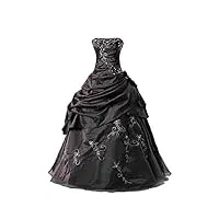 zorayi Élégant robes de soirée longue robes de mariée robes de bal femmes taffetas a-ligne dos nu noir taille 56