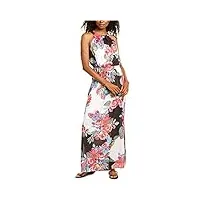 adrianna papell robe longue à imprimé floral pour femme - noir - 42