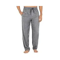 fruit of the loom pantalon pyjama sommeil tissu bas de pijama, plaid ébène, m hommes