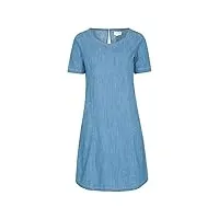 mountain warehouse robe d'été en denim flora pour femme - 100% coton, légère, respirante, coupe décontractée, encolure ras-du-cou - idéale pour l'extérieur denim 44