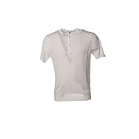 paolo pecora t-shirt serafino sans col avec 3 boutons blanc a029f10 tg2 - blanc - xl