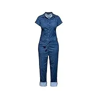 queen kerosin combinaison en jean pour femme - vintage - coolmax - ceinture à nouer et poches latérales. - bleu - xxxx-large
