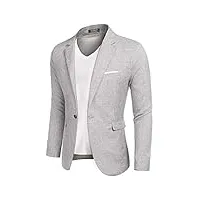 coofandy blazer homme veste homme sportif slim fit moderne loisirs veste de costume, gris anthraztit s grandes tailles