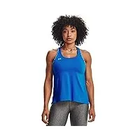 under armour women's knockout tank top , blue circuit (436)/white , x-small