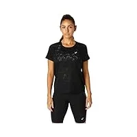 asics women's ventilate short sleeve top running apparel, xl, performance black