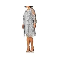alex evenings plus-size short mock jacket dress robe pour occasion spéciale, gris tourterelle, 52 femme