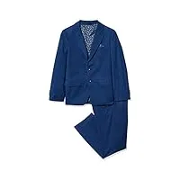 isaac mizrahi costume 2 pièces coupe slim en laine mélangée pour garçon tailles husky, bleu cobalt, 12 husky