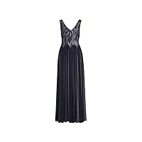 betty barclay robe longue sans bras bleu foncé/taupe - multicolore - 38