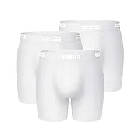 chohb lot de 3 sous-vêtements pour homme lenzing micro modal boxer pour homme - blanc - large