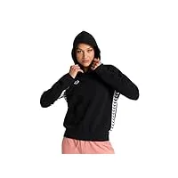 arena w hoodie team sweat shirt femme, black-white-black, fr unique (taille fabricant : s)