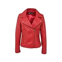 a1 fashion goods femmes cuir véritable veste de motard rouge designer aménagée fermeture éclair manteau myla (s - eu 36)