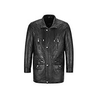 manteau de voiture en cuir pour homme noir en cuir d'agneau véritable doux 3/4 veste classique g-300 (xl)