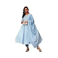 traditional jaipur robe courte en rayonne fabuleuse pour femmes avec robe de fête dhoti et haussement d'épaules pour femmes et filles (x-large)