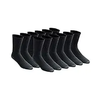 dickies lot de 6/12 chaussettes multi-usages anti-taches pour homme décontractées, noir (12 paires), xl