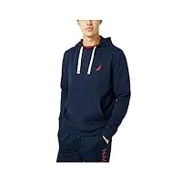 nautica men's logo fleece hoodie class sweat à capuche en polaire pour homme, bleu marine, xxxl
