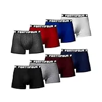 fortyfour lot de 8 boxers, pour homme, sous-vêtements, tailles s à 7xl, style rétro, 716d lot de 8 multicolores., s