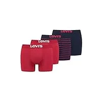 levi's boxer sous-vêtement, rouge/noir, m (lot de 4) homme